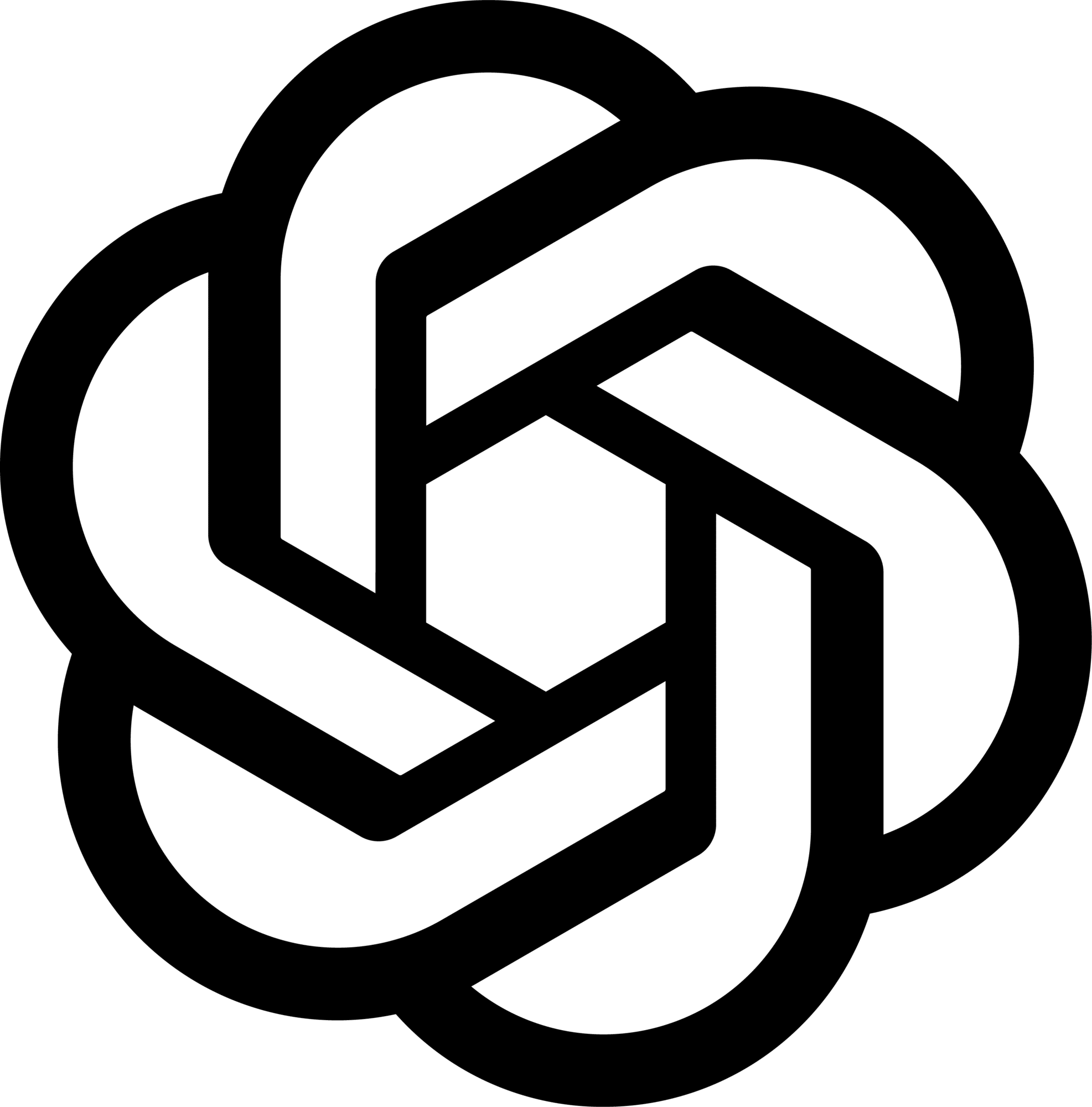 Schwarzes typisches Logo von ChatGPT
